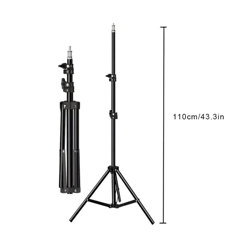 10 - Inch LED Ring Light Foldable with 1.1m Tripod Stand +O - Clamp,3 adjustable lighting modes for Photography, Live Stream, Makeup - Zevon