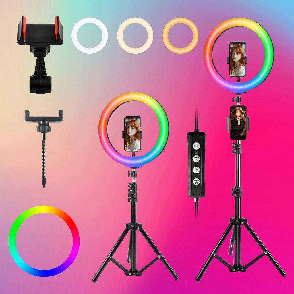 12-Inch Dimmable LED Ring Light Kit with 110cm Tripod & Phone Holder – Photography & Video Lighting