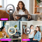 12" Dimmable LED Selfie Ring Light Kit With 110cm Tripod And Phone Holders - Perfect For Weddings, Parties, Photography - Zevon
