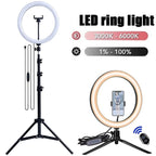 LED Ring Light with Tripod & Bluetooth Remote – Dimmable Selfie Light for Video & Live Streaming
