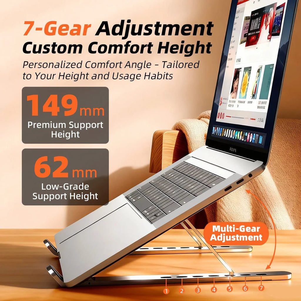 Adjustable Laptop Stand Portable Foldable Notebook Bracket Computer Monitor Holder For Macbook Air iPad Tablets Base Accessories - ZEVON
