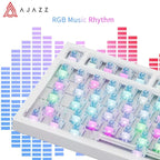Ajazz AK820 RGB Mechanical Gaming Keyboard with 82 keys, gasket mount, and tri - mode connectivity (Bluetooth, 2.4GHz wireless, wired) for PC and laptop. - Zevon