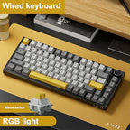 Ajazz AK820 RGB Mechanical Gaming Keyboard with 82 keys, gasket mount, and tri - mode connectivity (Bluetooth, 2.4GHz wireless, wired) for PC and laptop. - Zevon