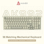 Ajazz AK992 98 - Key Wired Mechanical Gaming Keyboard with hot - swap switches, multimedia knob, and compact full - size layout for PC and laptop - Zevon