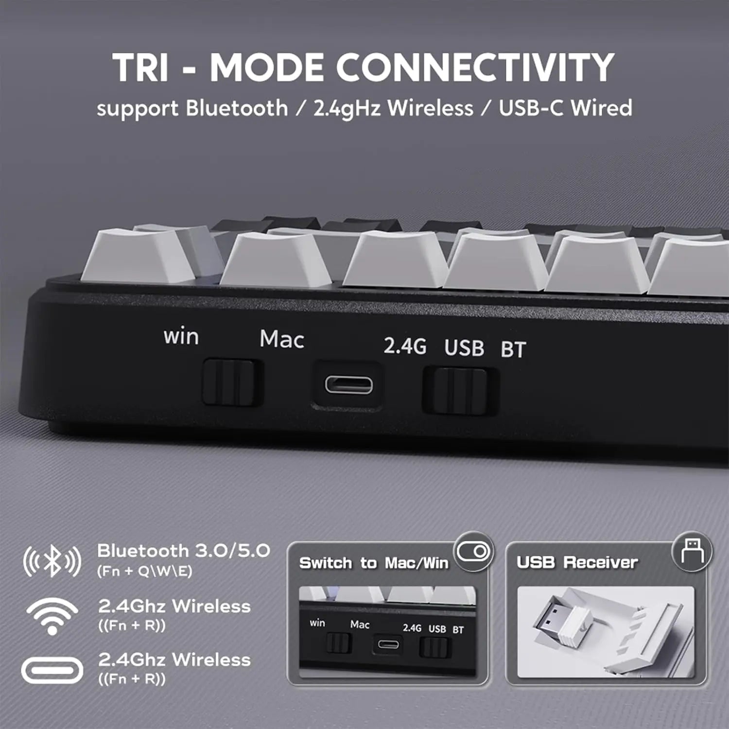 ATTACK SHARK M86 75% Wireless Mechanical Gaming Keyboard with hot - swappable gasket mount, RGB lighting, and side - printed PBT keycaps. - Zevon