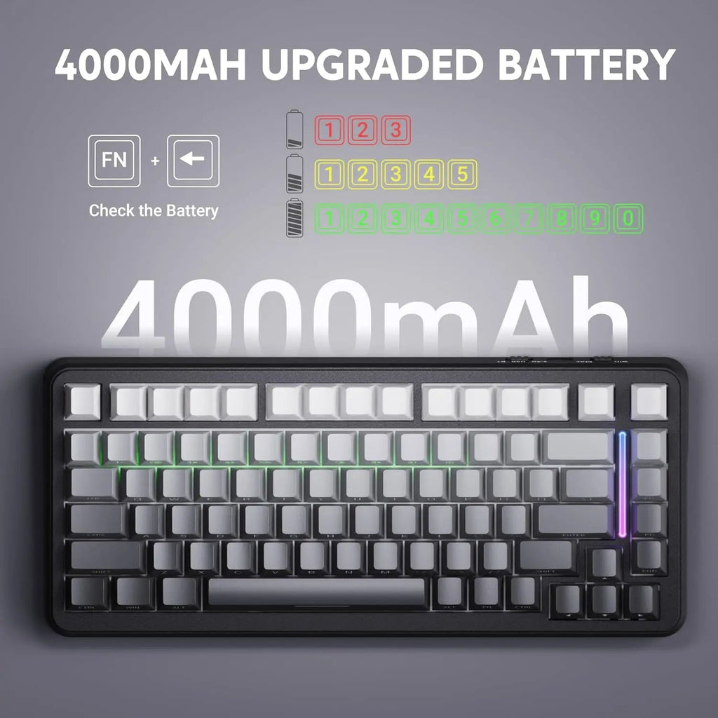 ATTACK SHARK M86 75% Wireless Mechanical Gaming Keyboard with hot - swappable gasket mount, RGB lighting, and side - printed PBT keycaps. - Zevon