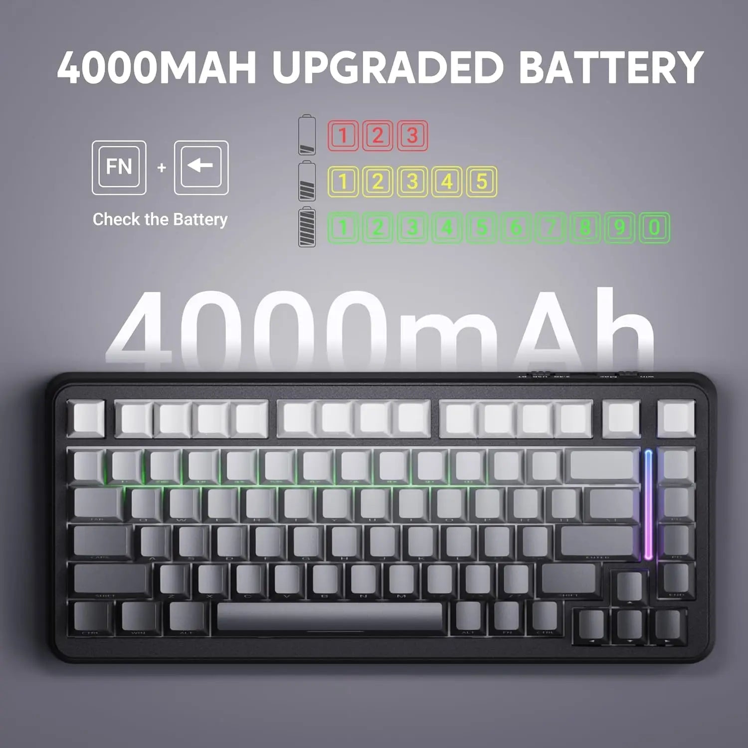 ATTACK SHARK M86 75% Wireless Mechanical Gaming Keyboard with hot - swappable gasket mount, RGB lighting, and side - printed PBT keycaps. - Zevon