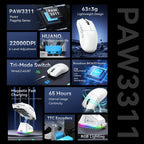 ATTACK SHARK X11 Gaming Mouse – 22,000 DPI, Magnetic Charging, Wireless/Wired (PAW3311) - Zevon