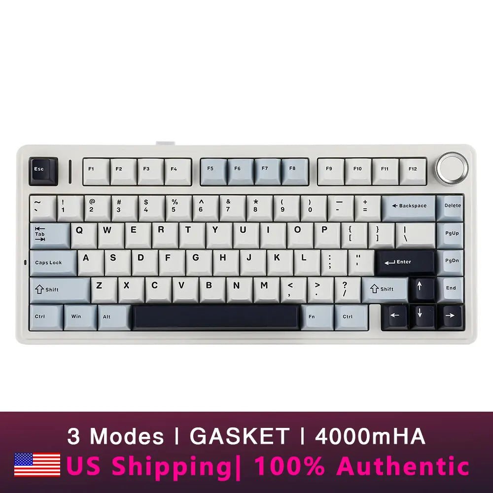 AULA F75 75% Mechanical Gaming Keyboard with RGB lighting, gasket mount, and tri - mode connectivity (2.4G wireless, Bluetooth, wired). - Zevon