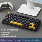 AULA F75 75% Mechanical Gaming Keyboard with RGB lighting, gasket mount, and tri - mode connectivity (2.4G wireless, Bluetooth, wired). - Zevon