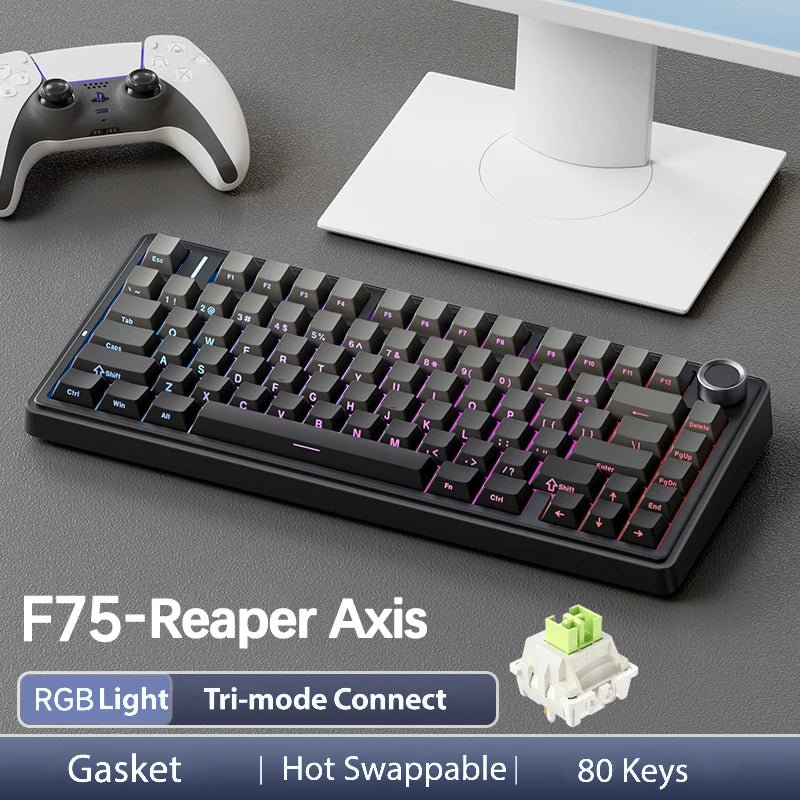 AULA F75 Pro 75% Wireless Mechanical Gaming Keyboard – RGB Gasket Mount, PBT Keycaps - Zevon