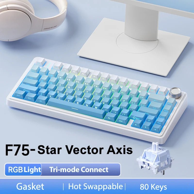 AULA F75 Pro 75% Wireless Mechanical Gaming Keyboard – RGB Gasket Mount, PBT Keycaps - Zevon