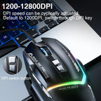 AULA S12 Pro RGB Gaming Mouse – Wired 12,800 DPI, 1000Hz, 8 Macro Buttons - Zevon