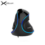 Delux M618 PLUS Ergonomic Vertical Gaming Mouse – 4000 DPI, 6 Buttons, RGB Wired/Wireless for PC & Laptop - Zevon