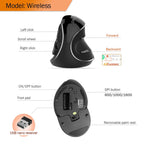 Delux M618 PLUS Ergonomic Vertical Gaming Mouse – 4000 DPI, 6 Buttons, RGB Wired/Wireless for PC & Laptop - Zevon