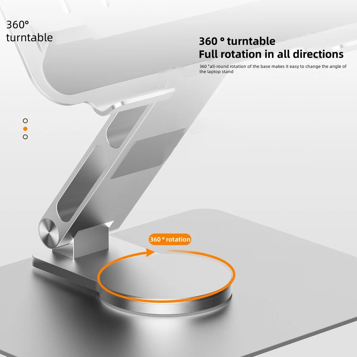 Foldable Aluminum Laptop Stand with 360° Swivel Base - ZEVON