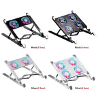 Laptop Cooling Pad with 2/4 Fans RGB Gaming Laptop Cooler 9 Height Laptop Holder Foldable Notebook Stand for Macbook iPad - ZEVON