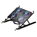 Laptop Cooling Pad with 2/4 Fans RGB Gaming Laptop Cooler 9 Height Laptop Holder Foldable Notebook Stand for Macbook iPad - ZEVON