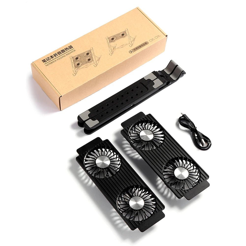 Laptop Cooling Pad with 2/4 Fans RGB Gaming Laptop Cooler 9 Height Laptop Holder Foldable Notebook Stand for Macbook iPad - ZEVON