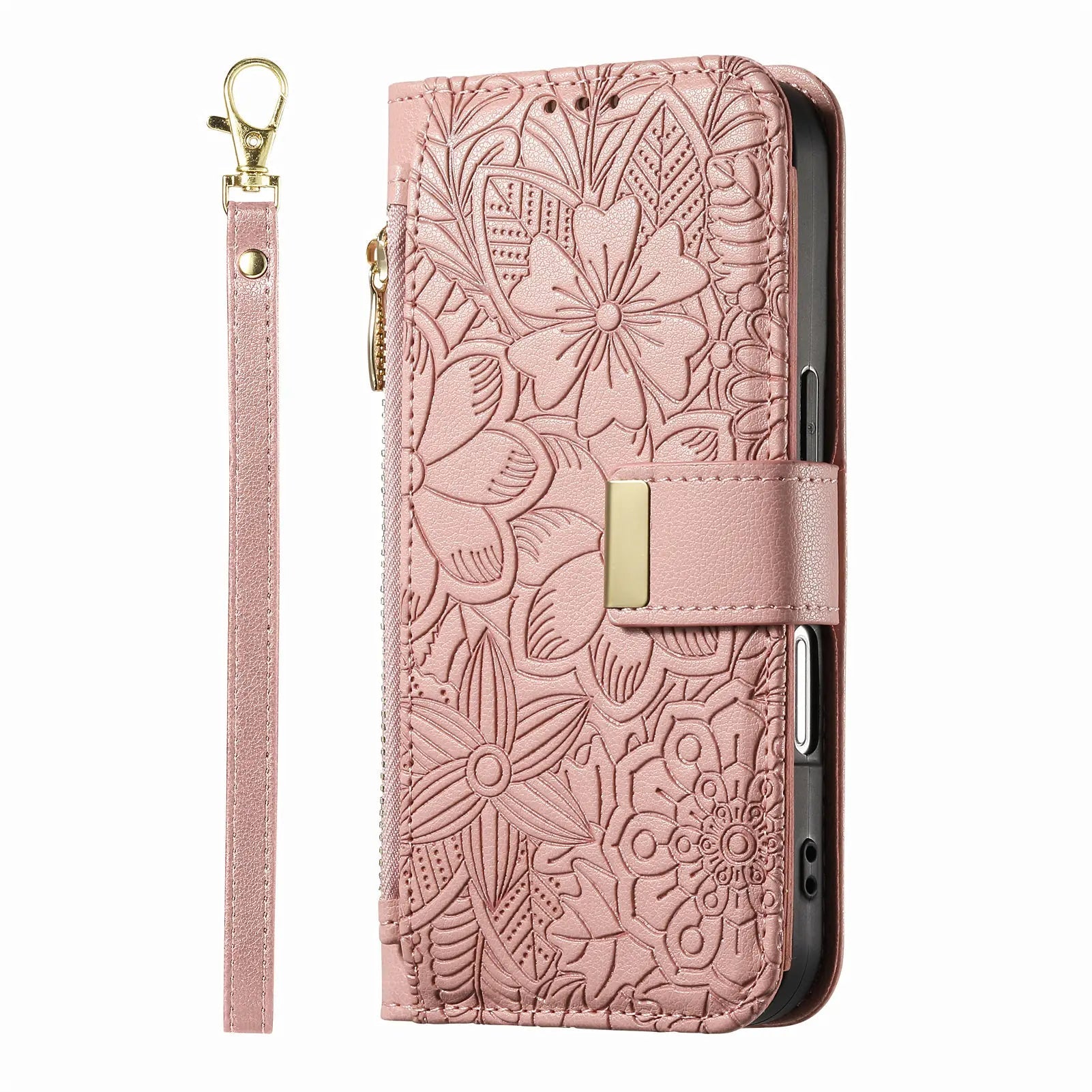 Luxury PU Leather Zipper Wallet Phone Case for iPhone 14–17 Pro Max | Shockproof Card Holder - Zevon