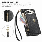 Luxury PU Leather Zipper Wallet Phone Case for iPhone 14–17 Pro Max | Shockproof Card Holder - Zevon