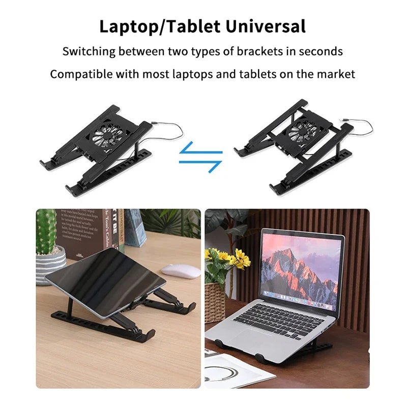 New Suspended Laptop Tablet Universal Cooling Support Stand with Fan Portable Foldable Multi - speed Adjustment - ZEVON