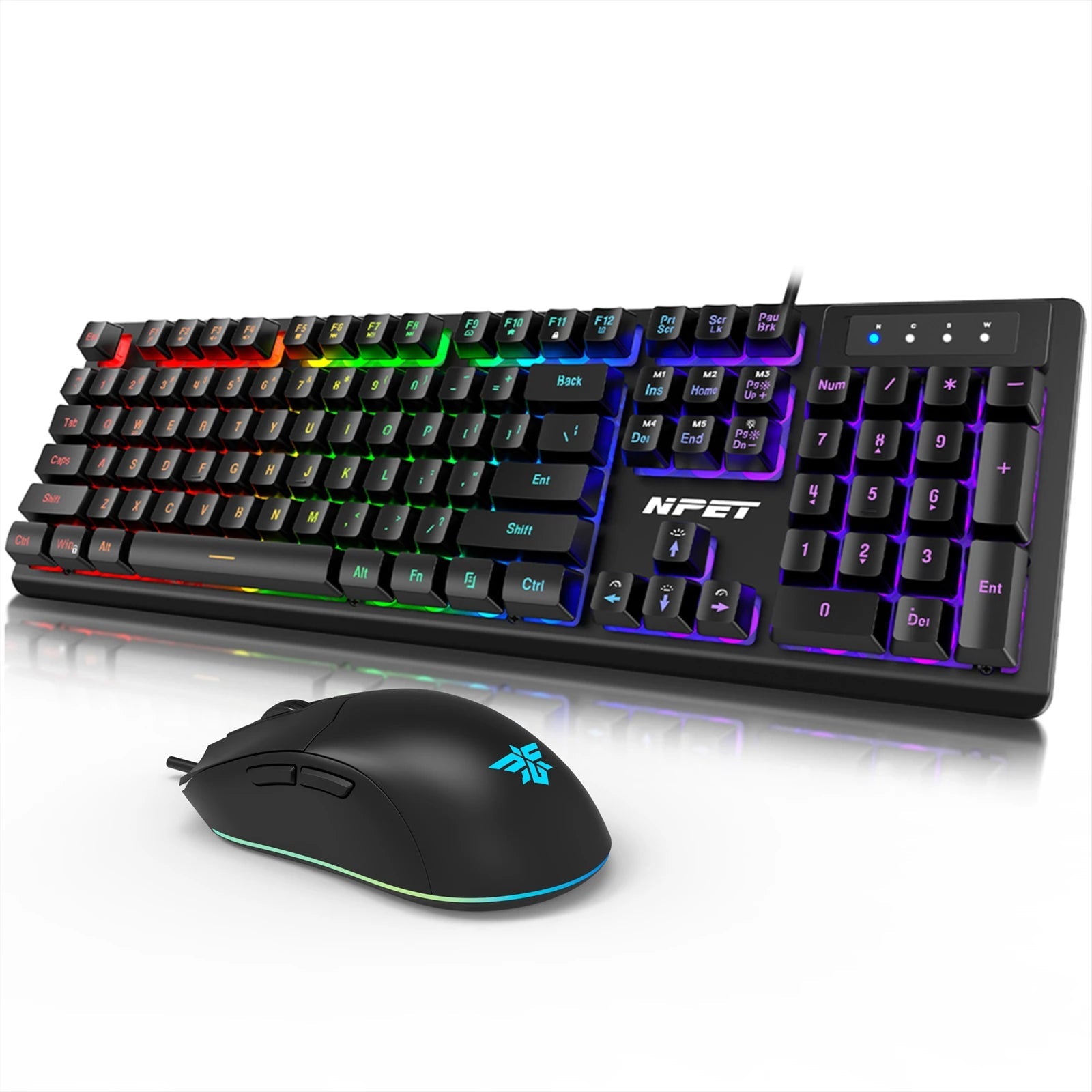 NPET K10V3 104 - Key RGB Wired Gaming Keyboard for Windows PC & Laptop - Zevon