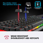 NPET K10V3 104 - Key RGB Wired Gaming Keyboard for Windows PC & Laptop - Zevon