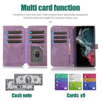 Phone Case for Samsung Galaxy S23 S24 FE S25 Ultra Edge S22 Plus A16 A06 A26 A36 A56 A15 A35 A55 Cover Zipper Wallet Crossbody - Zevon