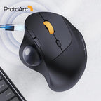 ProtoArc EM04 Wireless Ergonomic Trackball Mouse – Rechargeable vertical design with Bluetooth connectivity for PC, Mac, iPad, Windows, and Android. - Zevon