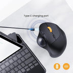 ProtoArc EM04 Wireless Ergonomic Trackball Mouse – Rechargeable vertical design with Bluetooth connectivity for PC, Mac, iPad, Windows, and Android. - Zevon