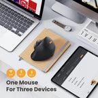 ProtoArc EM04 Wireless Ergonomic Trackball Mouse – Rechargeable vertical design with Bluetooth connectivity for PC, Mac, iPad, Windows, and Android. - Zevon