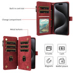 PU Leather Phone Case for IPhone 17Air 17 Pro Max 16 Pro Max 16e 15 14 13 12 11 Pro Max Plus Flip Wallet Style Phone Cover - Zevon