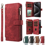 PU Leather Phone Case for IPhone 17Air 17 Pro Max 16 Pro Max 16e 15 14 13 12 11 Pro Max Plus Flip Wallet Style Phone Cover - Zevon