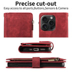 PU Leather Phone Case for IPhone 17Air 17 Pro Max 16 Pro Max 16e 15 14 13 12 11 Pro Max Plus Flip Wallet Style Phone Cover - Zevon