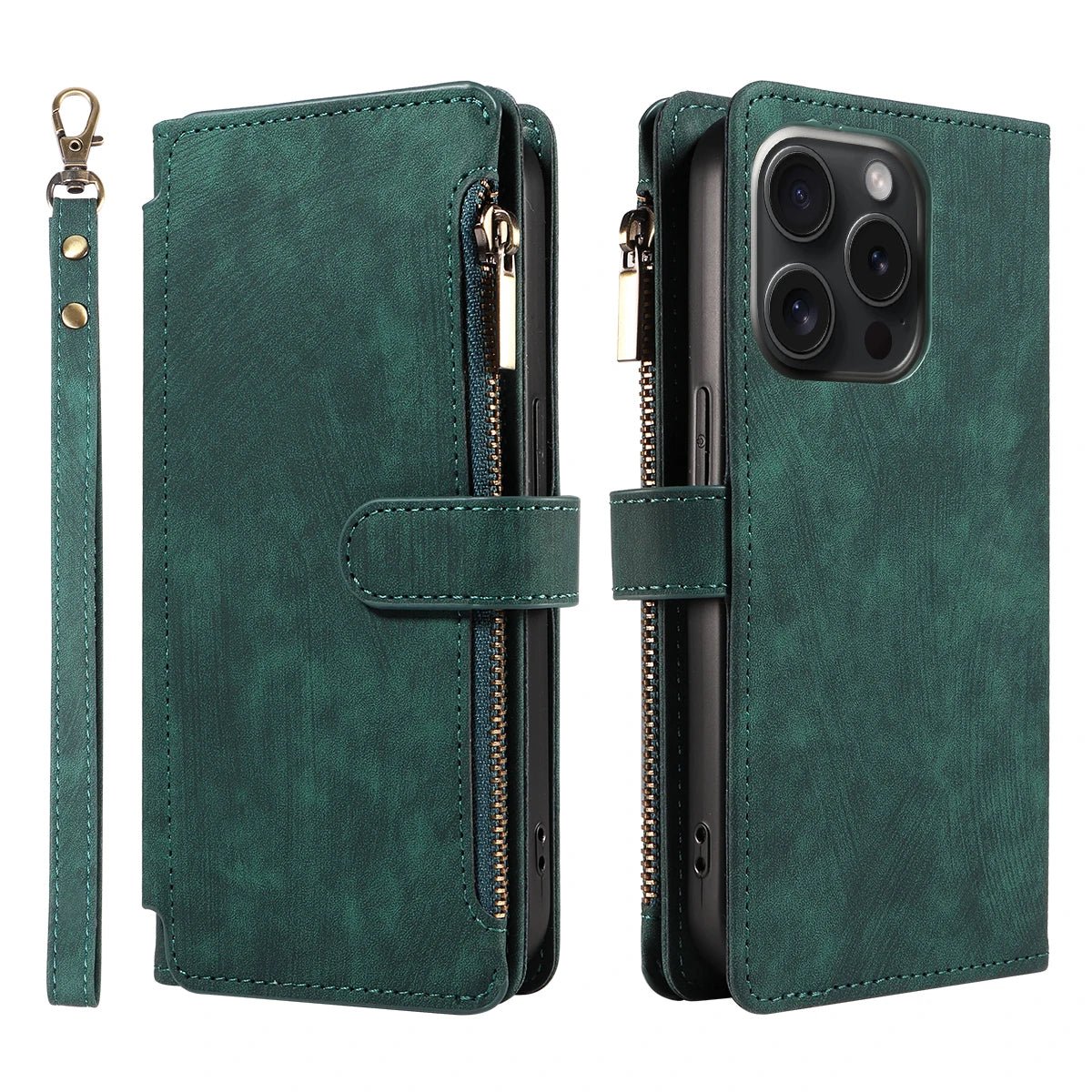 PU Leather Phone Case for IPhone 17Air 17 Pro Max 16 Pro Max 16e 15 14 13 12 11 Pro Max Plus Flip Wallet Style Phone Cover - Zevon