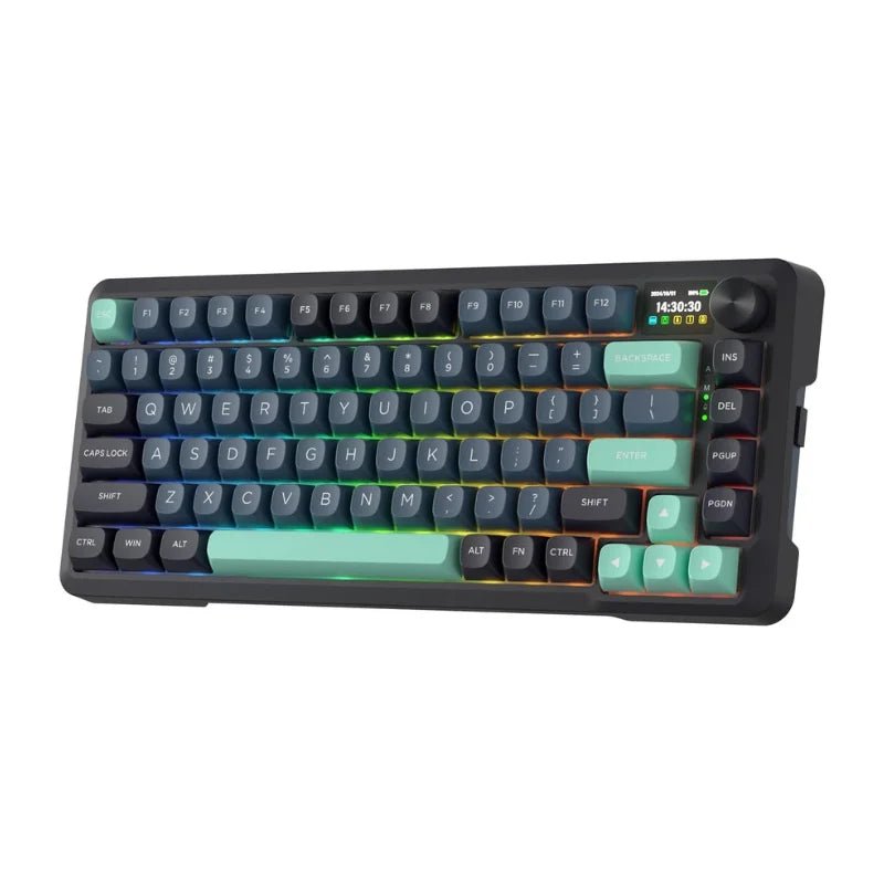 Redragon K724 PRO Wireless Gasket Mechanical Gaming Keyboard with Hype Screen, control knob, 81 keys, and Mint Mambo switches. - Zevon