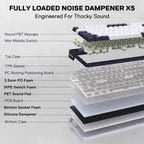 Redragon K745 PRO Wireless Mechanical Gaming Keyboard with gasket mount, hot - swap south - facing RGB LEDs, and 108 - key full layout (White & Black). - Zevon