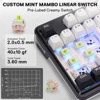 Redragon K745 PRO Wireless Mechanical Gaming Keyboard with gasket mount, hot - swap south - facing RGB LEDs, and 108 - key full layout (White & Black). - Zevon