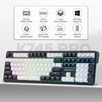 Redragon K745 PRO Wireless Mechanical Gaming Keyboard with gasket mount, hot - swap south - facing RGB LEDs, and 108 - key full layout (White & Black). - Zevon