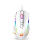 Redragon M612 Predator RGB Gaming Mouse – 8000 DPI Wired Optical, 11 Programmable Buttons (White) - Zevon
