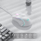 Redragon M612 Predator RGB Gaming Mouse – 8000 DPI Wired Optical, 11 Programmable Buttons (White) - Zevon