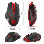 Redragon M690 - 1 Wireless Gaming Mouse – 2.4GHz ergonomic mouse with 2400 DPI, DPI switch, 8 buttons, and 2 side buttons for precise PC gaming control - Zevon