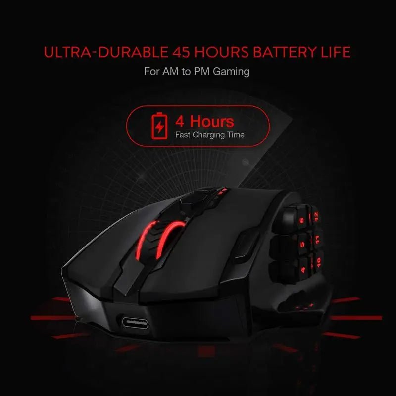 Redragon M913 Wireless/Wired Gaming Mouse, 16000 DPI RGB, 16 Programmable Buttons - Zevon