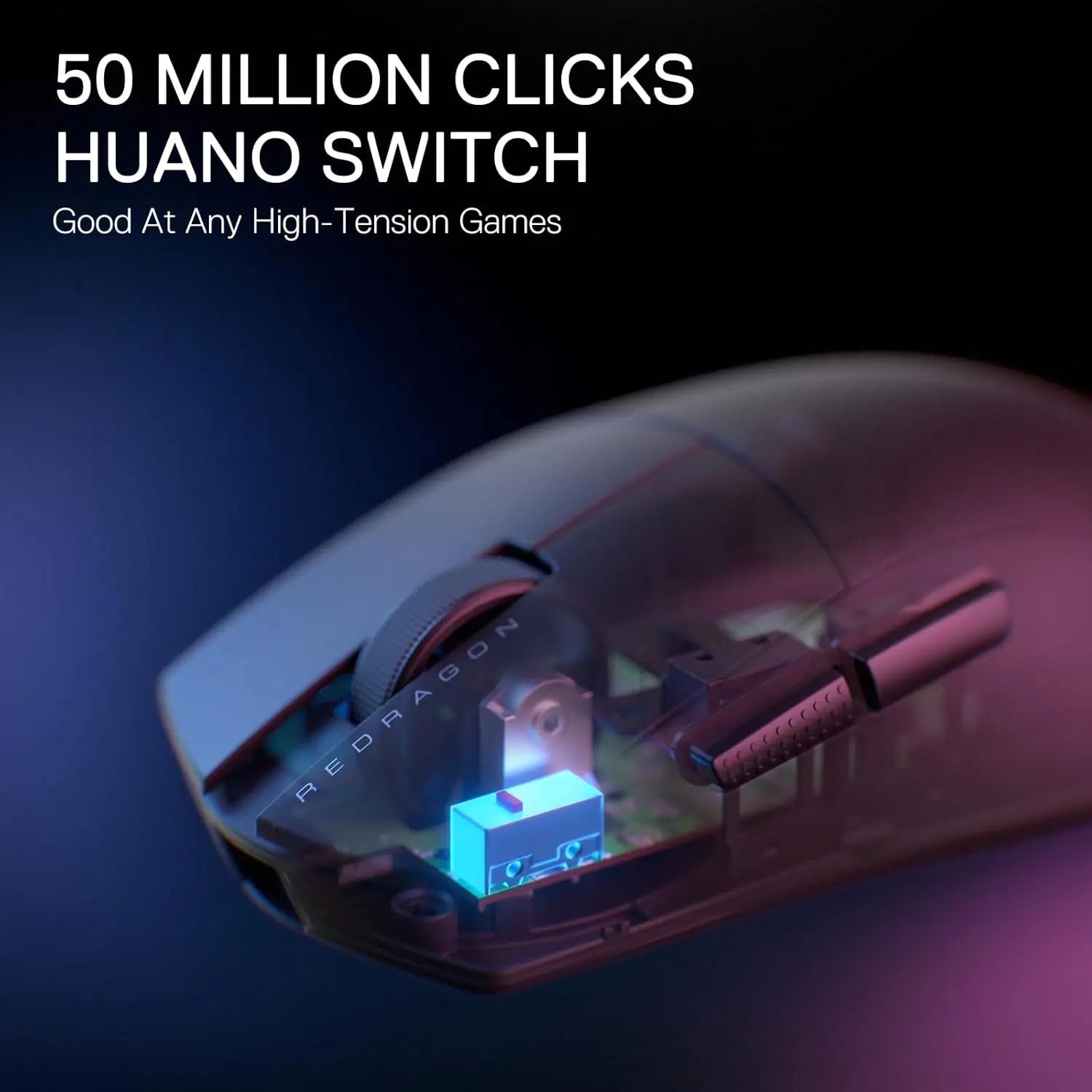 Redragon M916 LIT Wireless Gaming Mouse, 49G Ultra - Light 1K DPI Mouse w/Ergonomic Natural Grip Build - Zevon