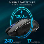 Redragon M991 Wireless Gaming Mouse – 26,000 DPI, RGB, 9 Programmable Buttons, Tri - Mode Connectivity - Zevon