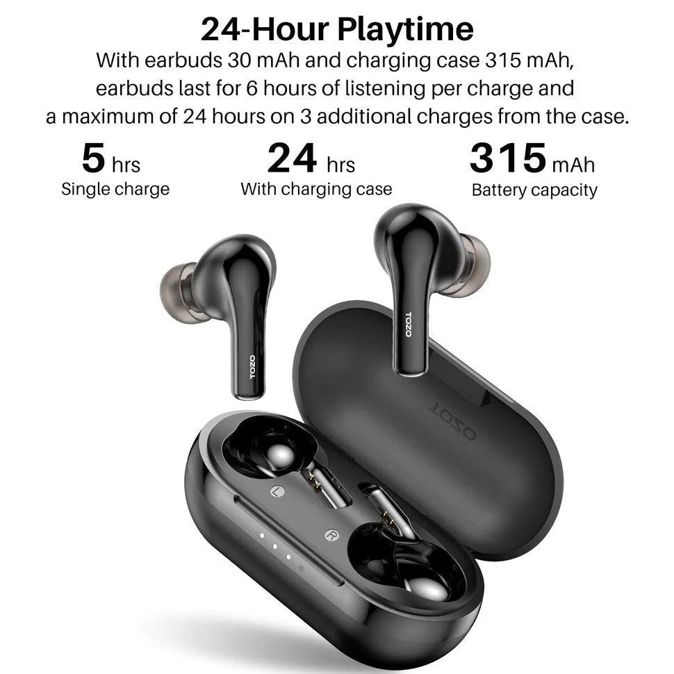 Refurbished TOZO TWS Earbuds ENC HD Call Wireless Bluetooth Sport Headsets Earphones Ultralight Portable Outdoor Home Audio - ZEVON