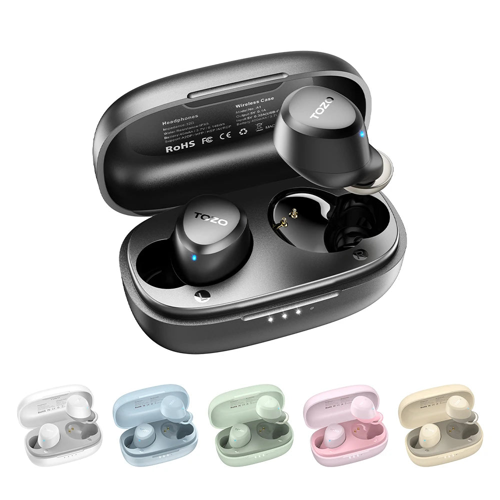 Refurbished TOZO TWS Earbuds in - Ear Wireless Bluetooth Headsets with With Mic Touch Control Sport Waterproof for Iphone Android - ZEVON