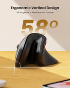 SEENDA Wireless Ergonomic Vertical Mouse with Jiggler – Dual Mode for PC & Mac - Zevon