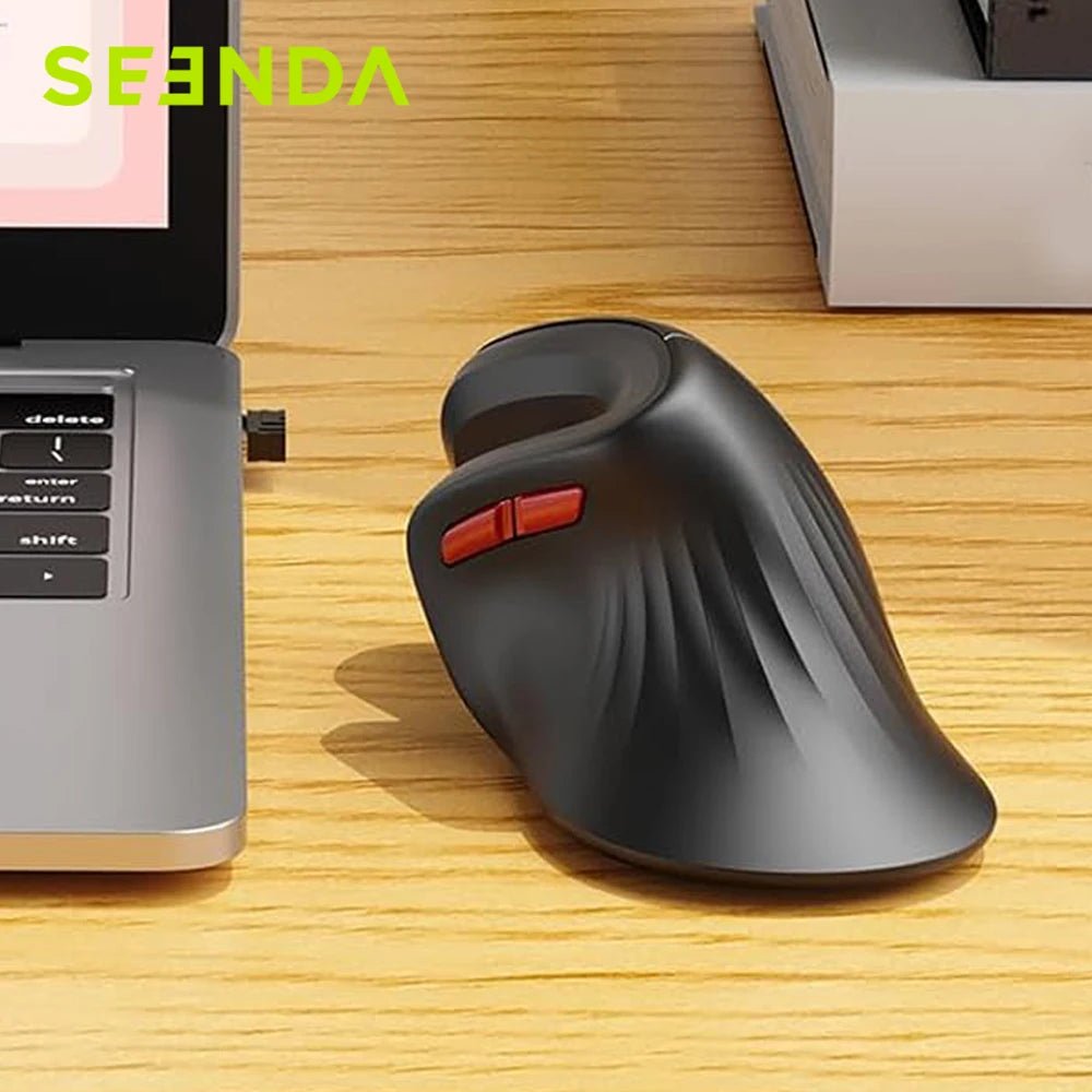 SEENDA Wireless Ergonomic Vertical Mouse with Jiggler – Dual Mode for PC & Mac - Zevon